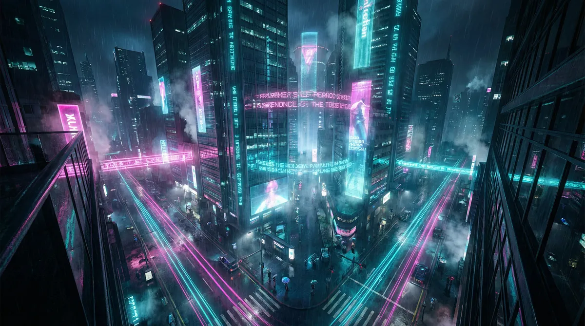 无敌神马在线观看电视剧 竖屏短剧平台首页背景 - 赛博朋克都市夜景